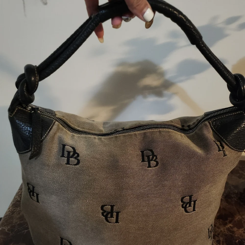 GUC Dooney and Bourke Monogram with Leather Trim Hobo Large size